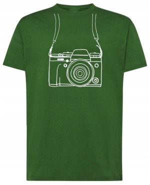 T-Shirt minimalizm nadruk Aparat Line Art r.M