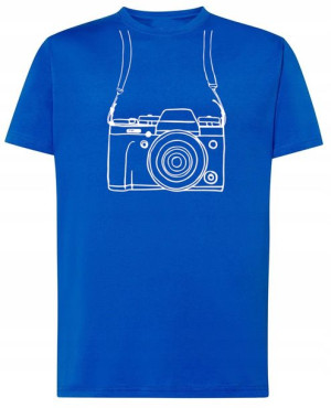 T-Shirt minimalizm nadruk Aparat Line Art r.XXL