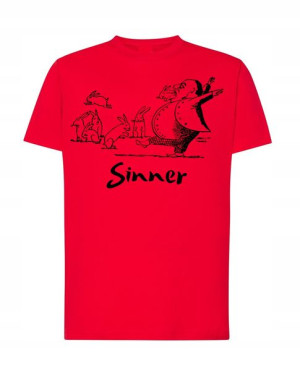 T-Shirt modny nadruk grzesznik sinner R.L