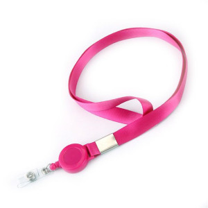 Smycz Easy Pull zawieszka skipass etui na kartę różowa