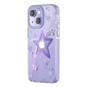 Kingxbar Heart Star Series etui iPhone 14 etui w gwiazdki purple star