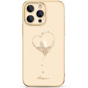 Kingxbar Wish Series etui iPhone 14 ozdobione kryształami złote