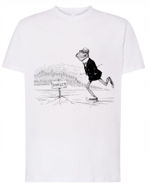 T-Shirt modny nadruk Żaba na łyżwach r.4XL