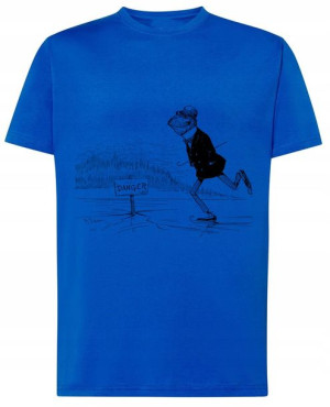 T-Shirt modny nadruk Żaba na łyżwach r.L