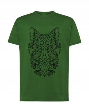 T-shirt Myśliwski Męski Nadruk Lis Rozm. Xl