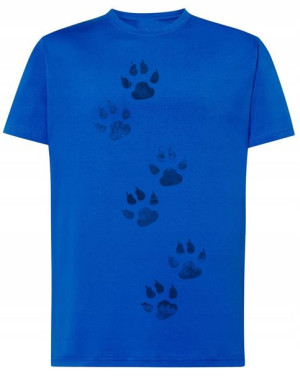 T-Shirt myśliwski nadruk Ślady łap Łapy r.4XL