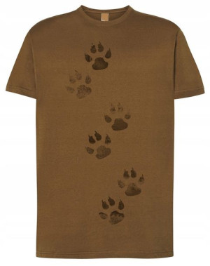 T-Shirt myśliwski nadruk Ślady łap Łapy r.L