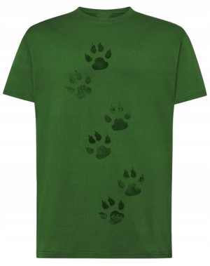 T-Shirt myśliwski nadruk Ślady łap Łapy r.L