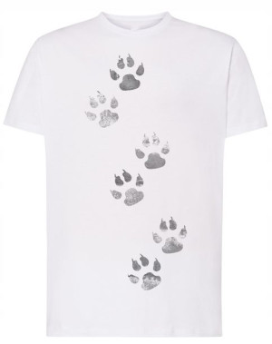 T-Shirt myśliwski nadruk Ślady łap Łapy r.M
