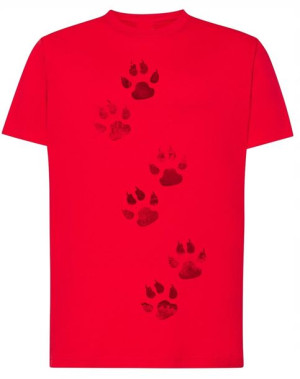 T-Shirt myśliwski nadruk Ślady łap Łapy r.M