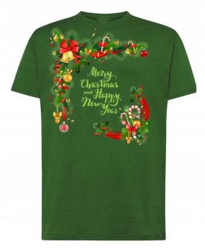 T-Shirt nadruk Merry Christmas New Year R.4XL