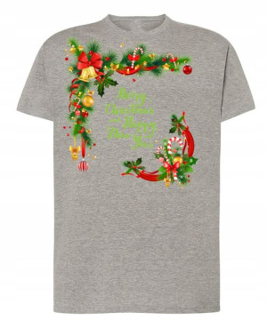 T-Shirt nadruk Merry Christmas New Year R.XXL