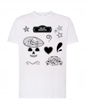 T-Shirt nadruk święto Día de Muertos r.XS