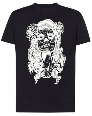 T-Shirt nadruk Twarz CZASZKA Kobieta r.XL