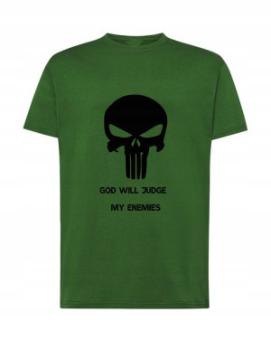 T-Shirt nadruk wojskowy God will judge Rozm.M