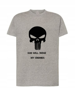T-Shirt nadruk wojskowy God will judge Rozm.XL