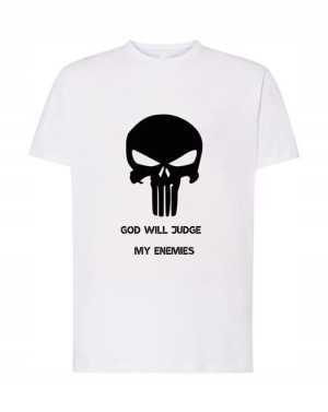 T-Shirt nadruk wojskowy God will judge Rozm.XXL
