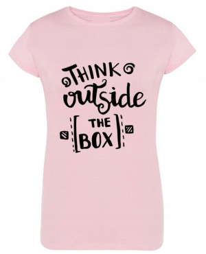 T-Shirt napisy nadruk Think outside r.L