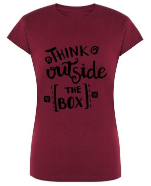 T-Shirt napisy nadruk Think outside r.S