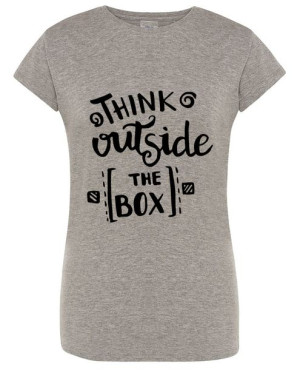 T-Shirt napisy nadruk Think outside r.S