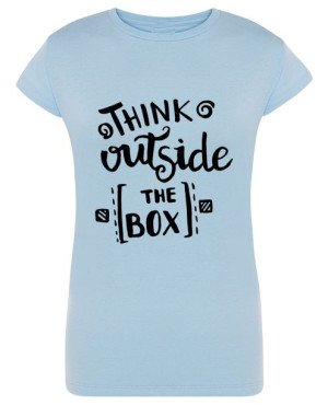 T-Shirt napisy nadruk Think outside r.XL
