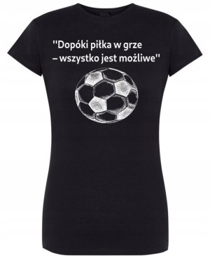 T-Shirt piłkarska nadruk piłka w grze R.S