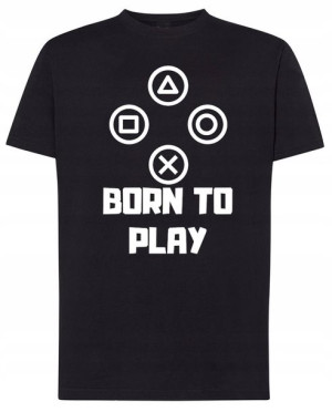 T-Shirt Playstation Born to Play Modny Rozm.4XL