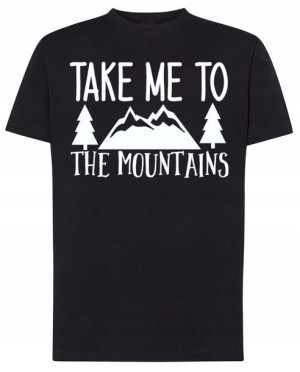 T-SHIRT PODRÓŻNICZY GÓRY Modny Rozm.M