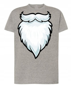 T-Shirt Świąteczny nadruk Broda Mikołaja R.4XL