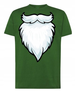 T-Shirt Świąteczny nadruk Broda Mikołaja R.S