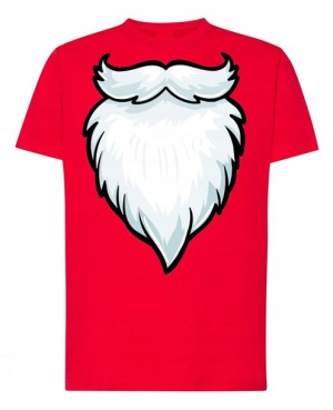 T-Shirt Świąteczny nadruk Broda Mikołaja R.XL