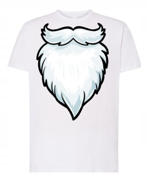T-Shirt Świąteczny nadruk Broda Mikołaja R.XL