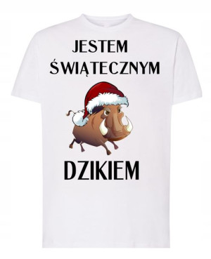 T-Shirt świąteczny nadruk jestem dzikiem R.M