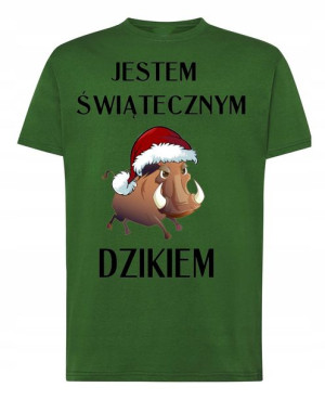 T-Shirt świąteczny nadruk jestem dzikiem R.S