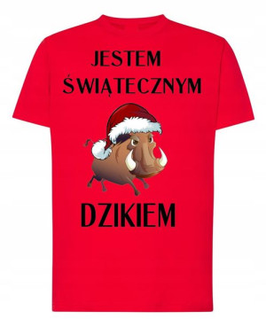T-Shirt świąteczny nadruk jestem dzikiem R.XXL