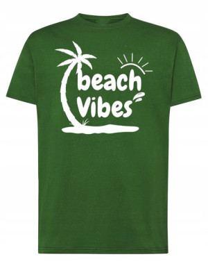 T-Shirt wakacyjny nadruk Beach Vibes r.M