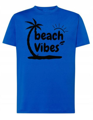 T-Shirt wakacyjny nadruk Beach Vibes r.XL