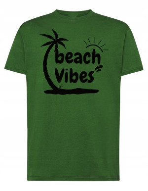 T-Shirt wakacyjny nadruk Beach Vibes r.XL