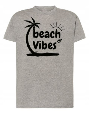 T-Shirt wakacyjny nadruk Beach Vibes r.XXL