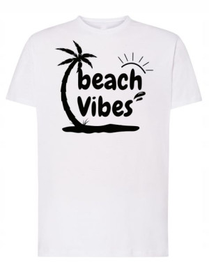 T-Shirt wakacyjny nadruk Beach Vibes r.XXL
