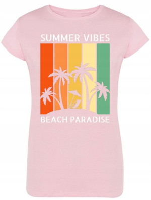 T-Shirt WAKACYJNY nadruk SUMMER VIBES r.L