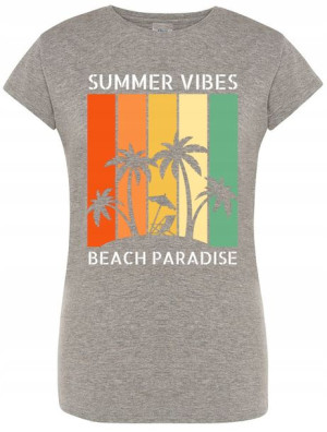 T-Shirt WAKACYJNY nadruk SUMMER VIBES r.M