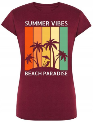 T-Shirt WAKACYJNY nadruk SUMMER VIBES r.S