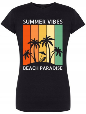 T-Shirt WAKACYJNY nadruk SUMMER VIBES r.XL