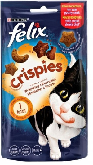 Sucha Karma PURINA FELIX Crispies Wołowina Kurczak 45g