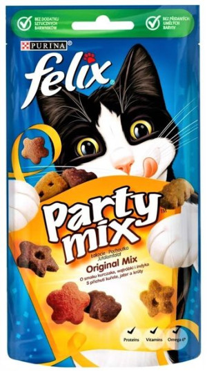 Sucha Karma FELIX PARTY MIX Original przekąska dla kota 60g