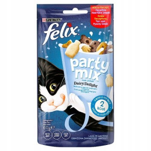Sucha Karma FELIX Party Mix Dairy Delight przekąska dla kota Ser 60g