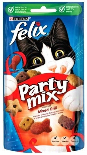 Sucha Karma FELIX PARTY MIX MIXED GRILL przekąska dla kota 60g