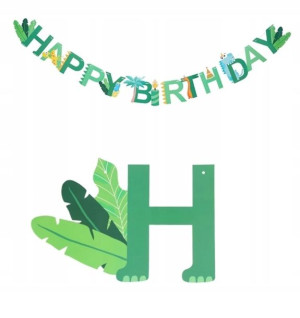 Baner Dinozaury Happy Birthday Banner Dino