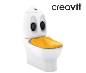 Kompakt WC CREAVIT z żółtą deską soft-close dla dzieci w przedszkolu DUCKY